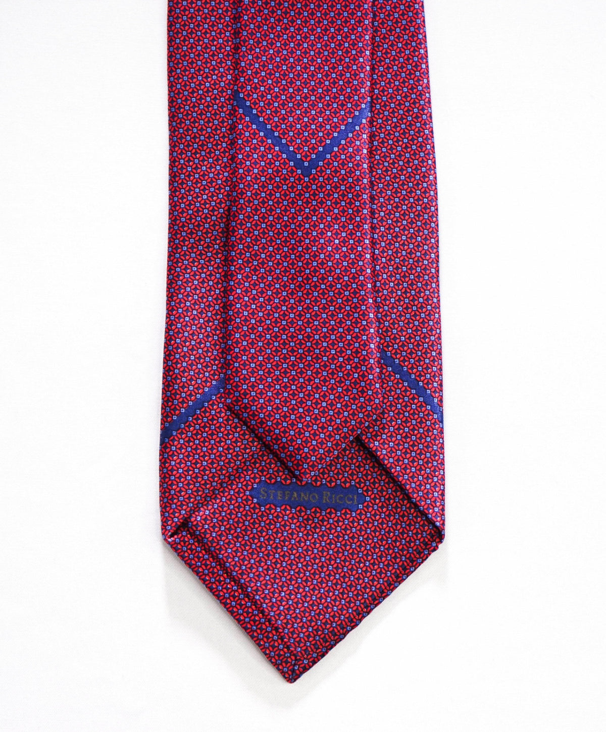 $350 STEFANO RICCI - Pink/Blue Micro Geometric Pure Silk - 3.25" Tie