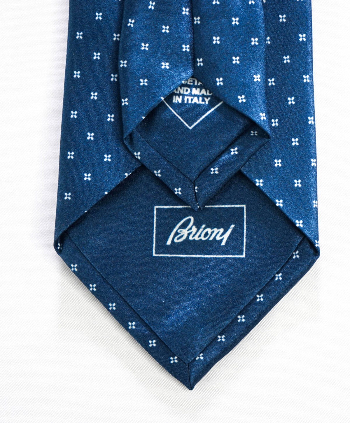 $395 BRIONI - Blue Micro Geometric Silk - 3" Tie