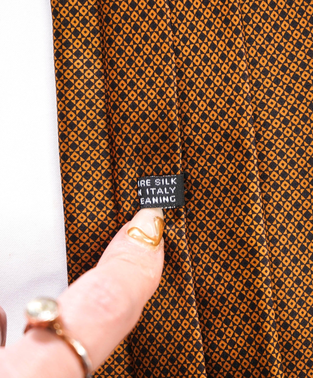 $350 STEFANO RICCI - Brown/Black Micro Geometric Pure Silk - 3.5" Tie