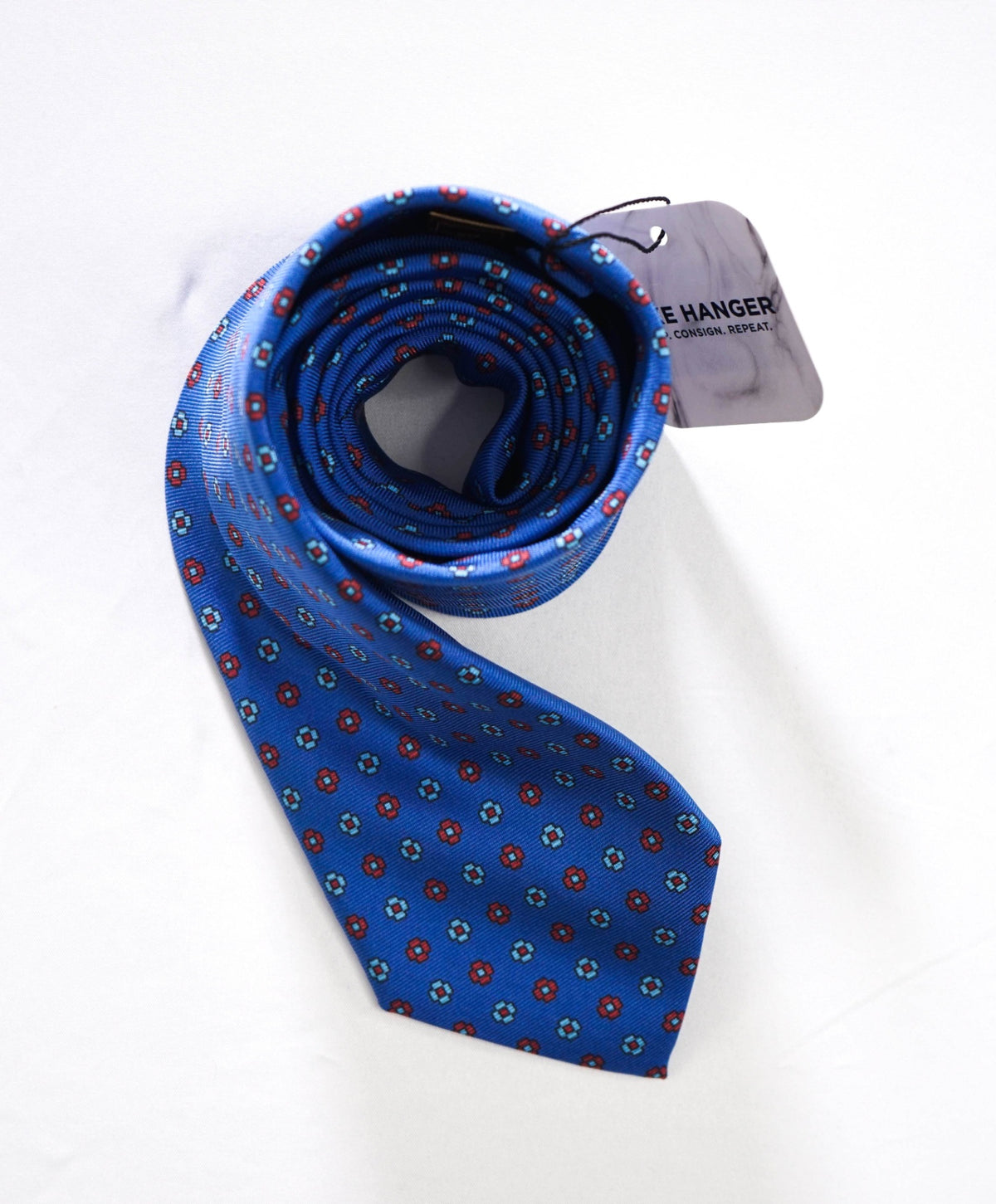 $225 PAUL STUART - Blue Geometric Silk - 3.25" Tie