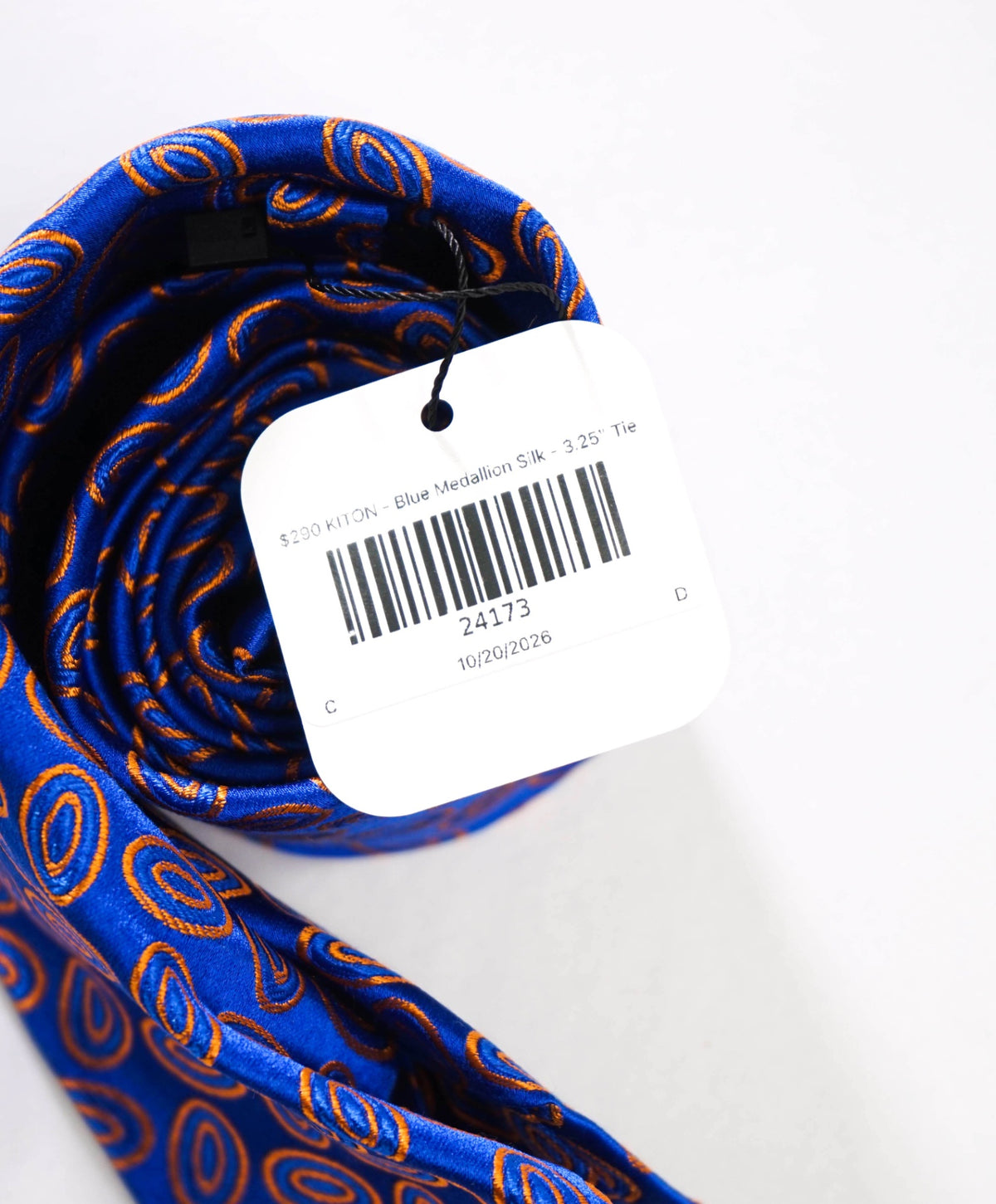 $290 KITON - Blue Medallion Silk - 3.25" Tie