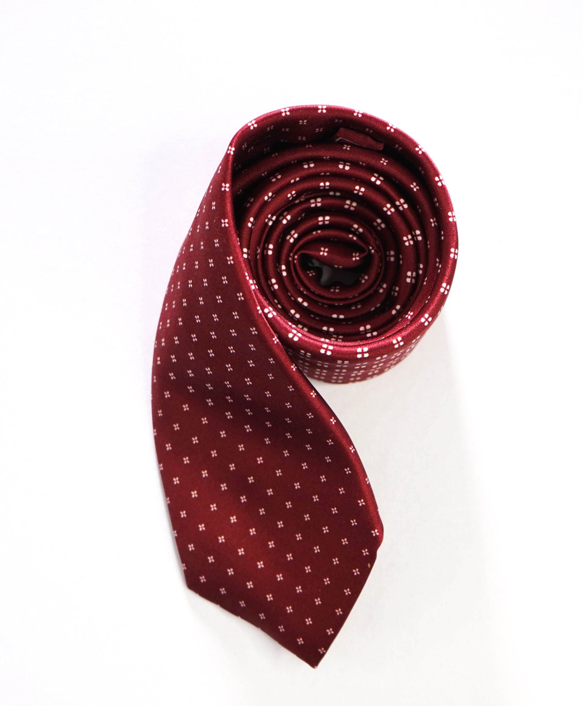 $395 BRIONI - Red Micro Geometric Silk - 3" Tie
