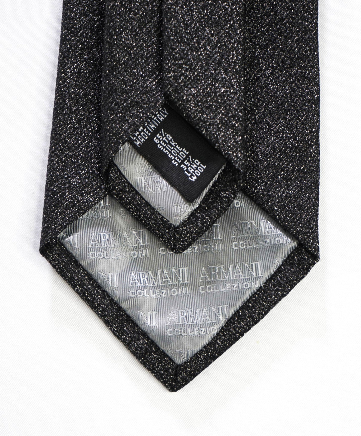 $245 ARMANI COLLEZIONI - Dark Gray Textured Silk/Wool - 2.75" Tie
