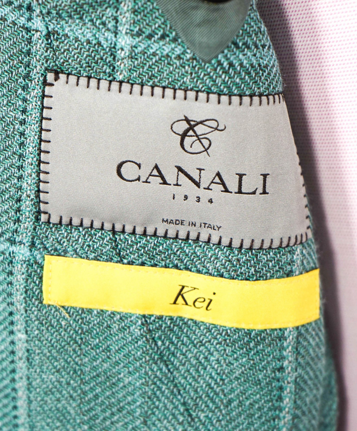 $2,095 CANALI Kei - Green Plaid Wool/Silk/Linen Blazer - 42R