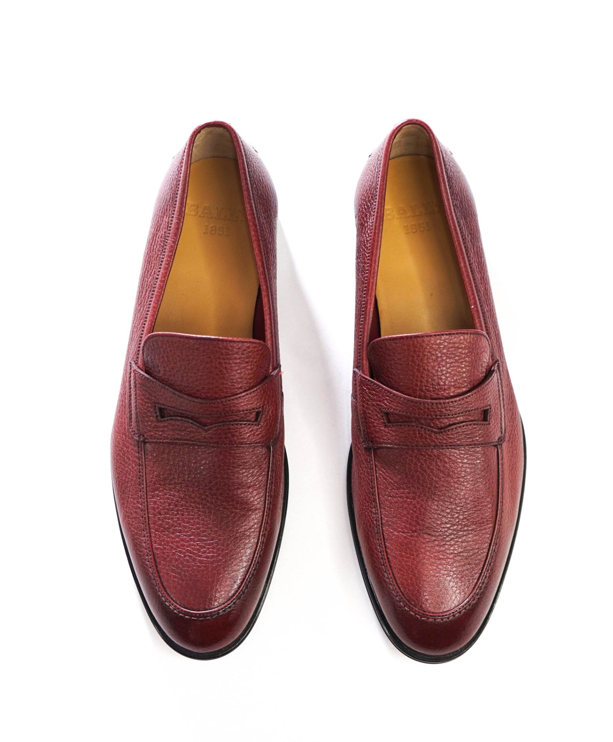 $750 BALLY - Oxblood Leather Penny Loafers - US 9 (8UK)