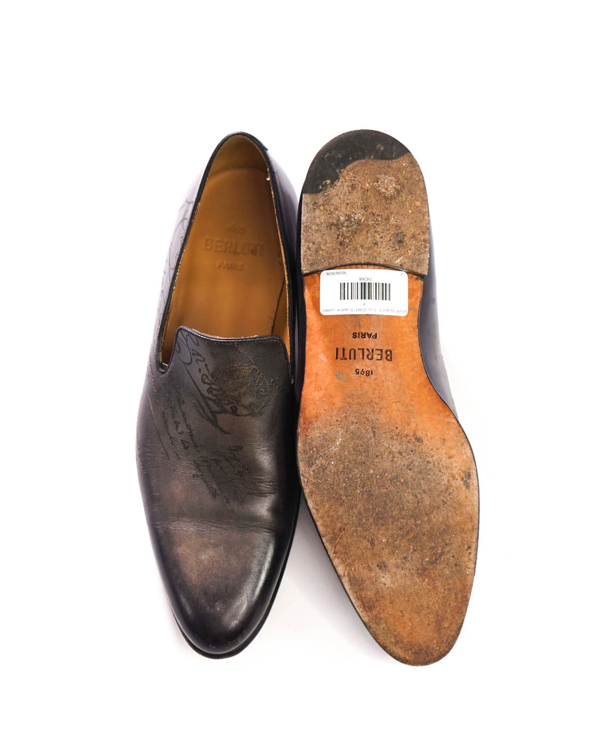 $2,690 BERLUTI - Marble Patina SCRITTO Leather Loafers - 9US (8UK)