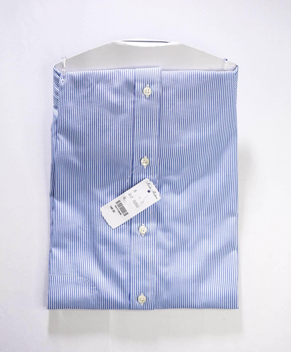 $128 BROOKS BROTHERS - Blue Stripe Non-Iron "REGENT" Shirt - 14.5 - 33