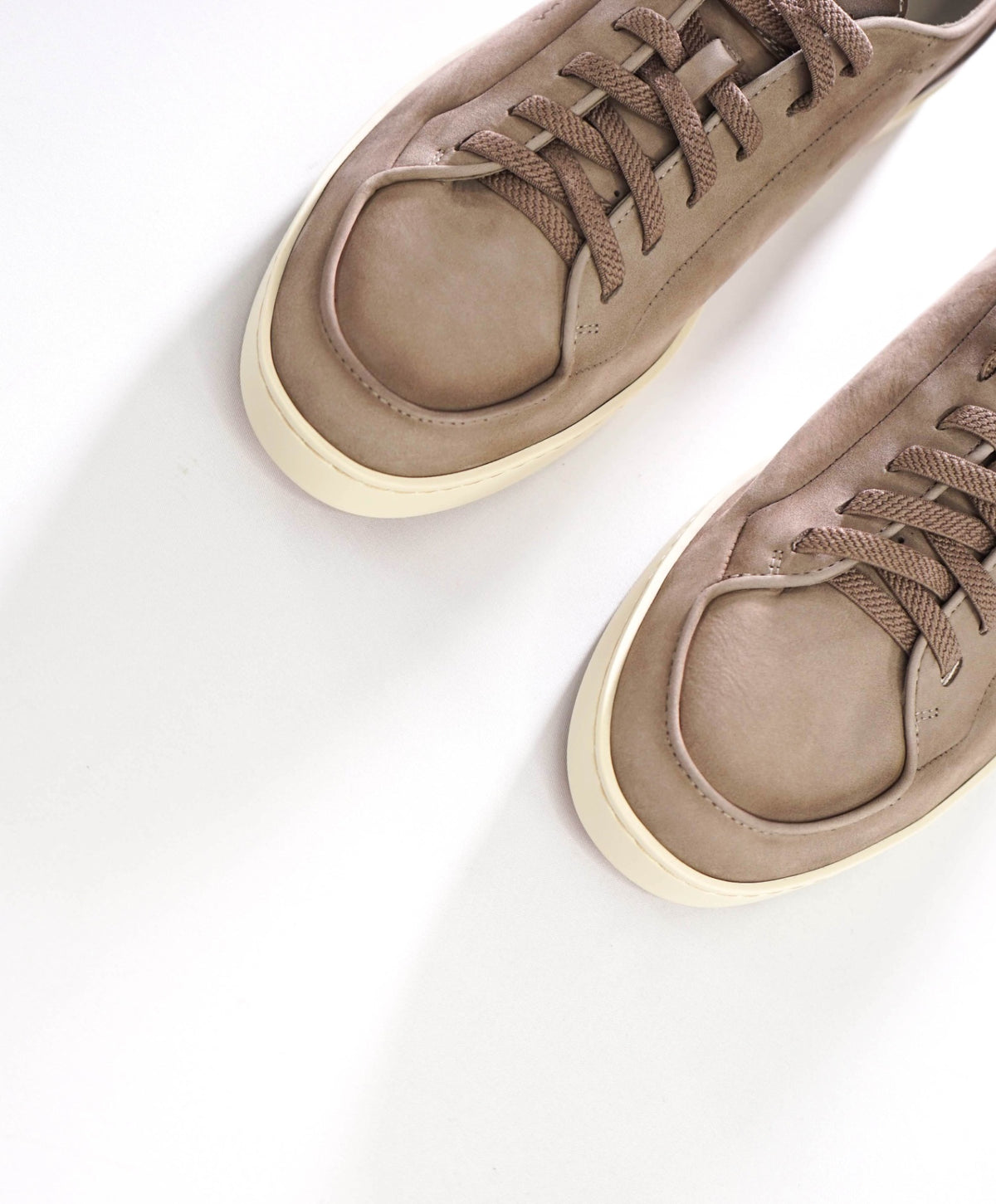 $890 SANTONI - Gray Suede/Leather Sneakers - US 8.5 (7.5UK)