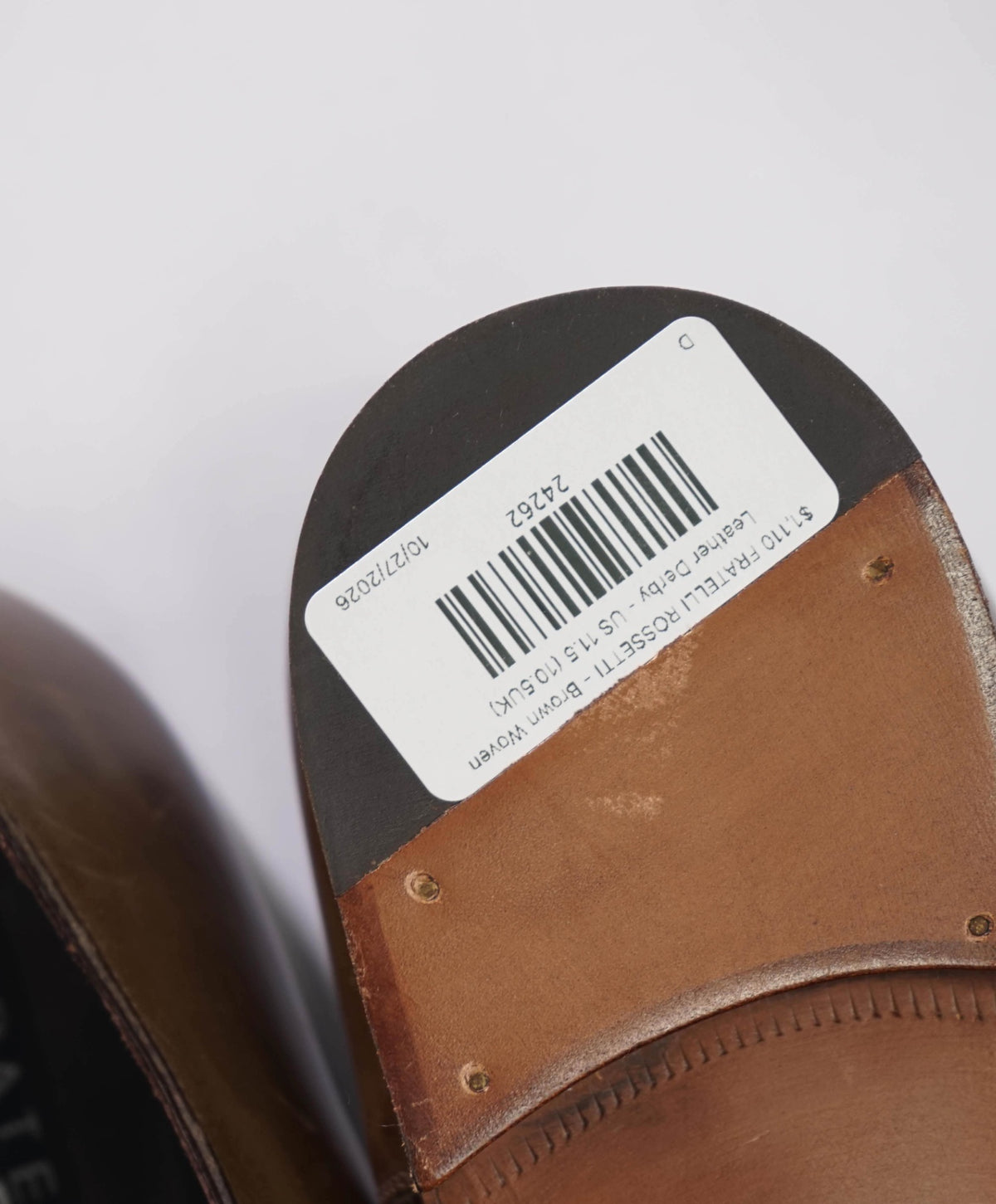 $1,110 FRATELLI ROSSETTI - Brown Woven Leather Derby - US 11.5 (10.5UK)