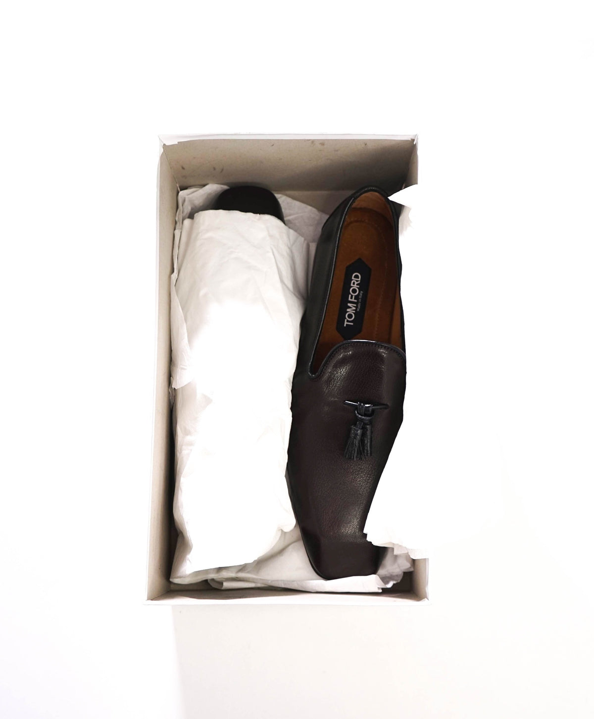 $1,895 TOM FORD - Brown Pebble Leather Tassel Loafers - US 12 (11.5 TF)