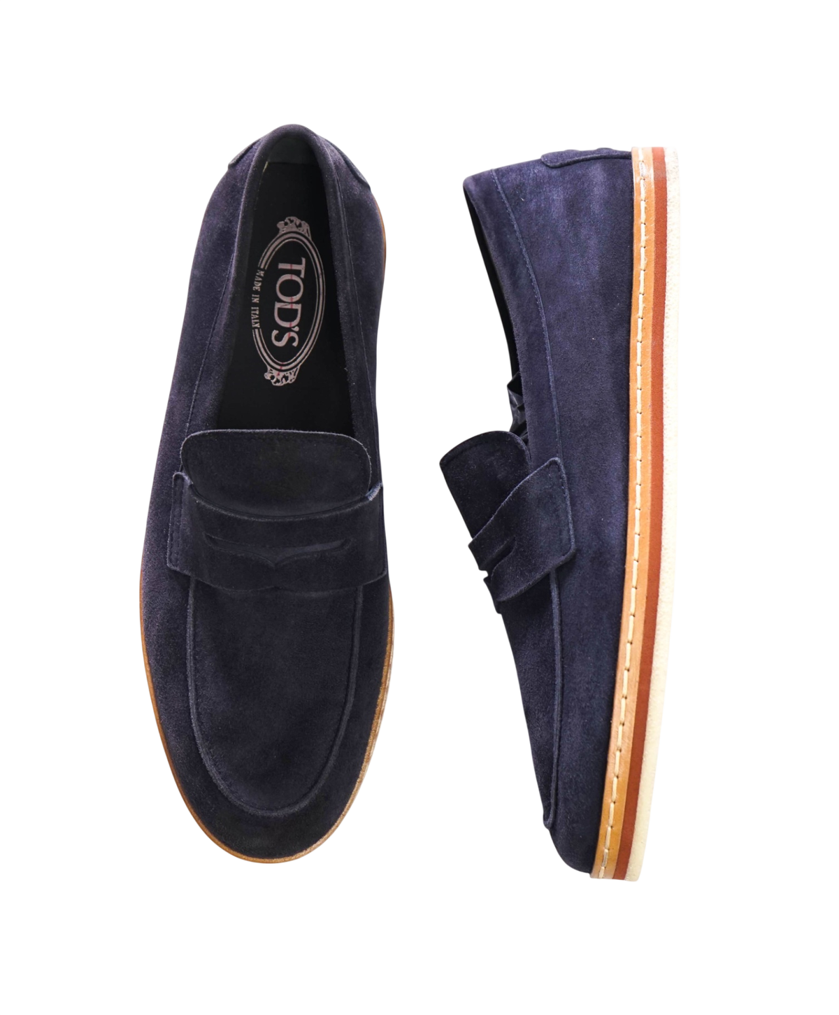 $895 TOD'S - Navy Blue Suede Loafers - US 10 (9UK)