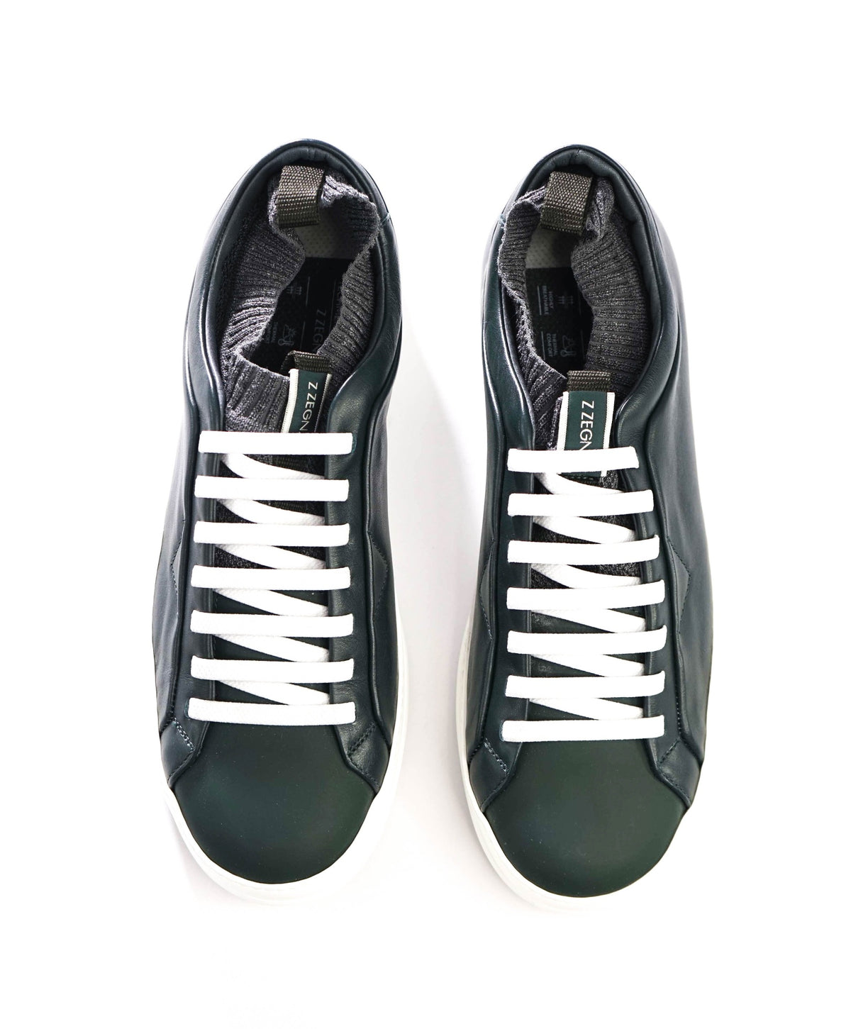 Z ZEGNA - Green Leather Techmerino Sneakers - US 10 (9UK)