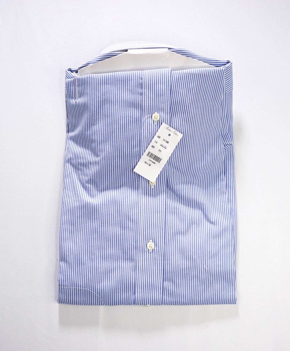 $128 BROOKS BROTHERS - Blue Stripe Non-Iron "REGENT" Shirt - 14.5 - 32