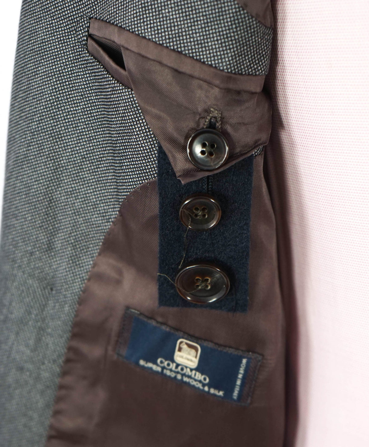 $1,199 SUITSUPPLY - Gray Wool/Silk Double Breasted Suit - 32
