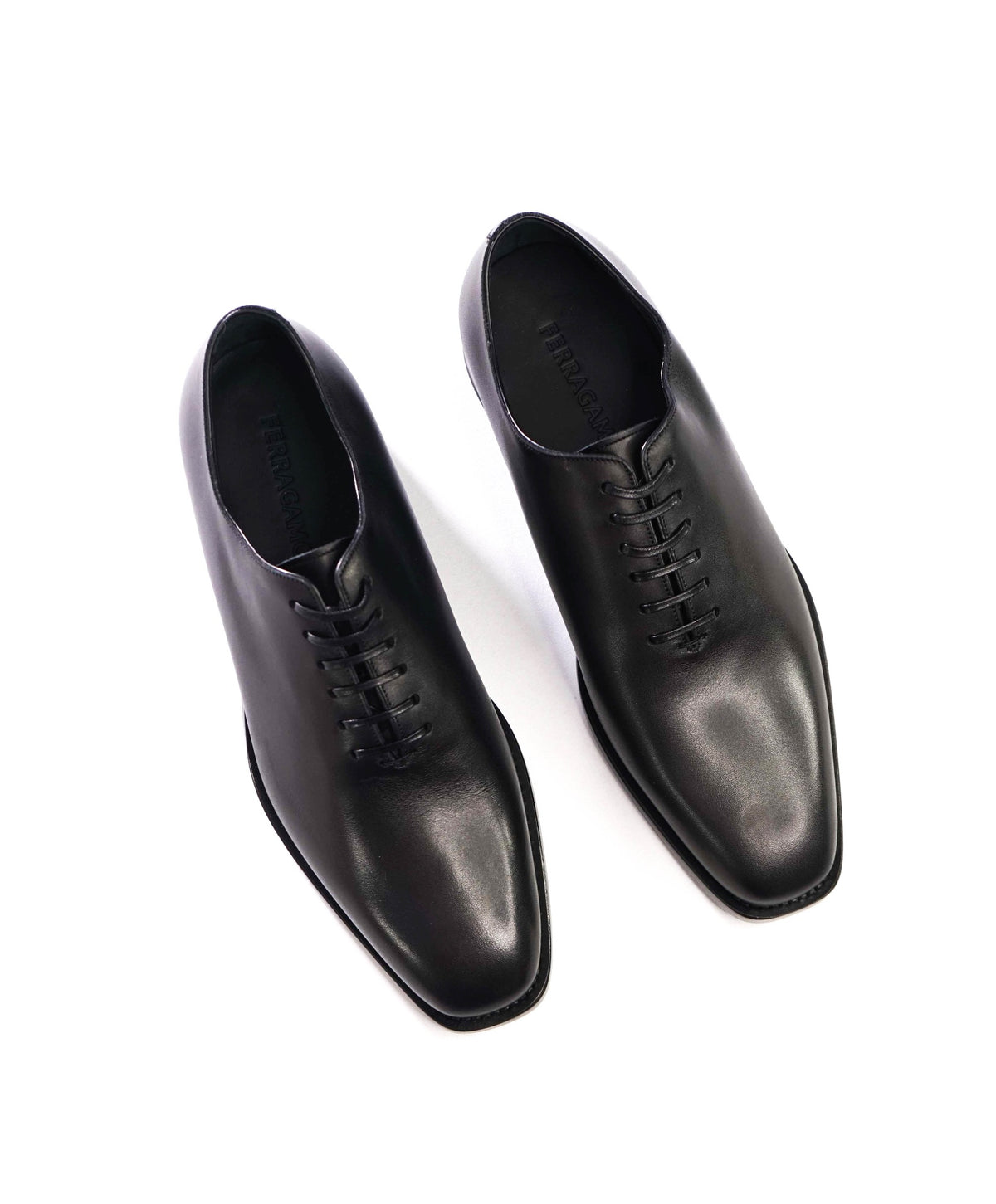 $1,090 FERRAGAMO - Black Leather "GEOFFREY" Oxfords - 7 D