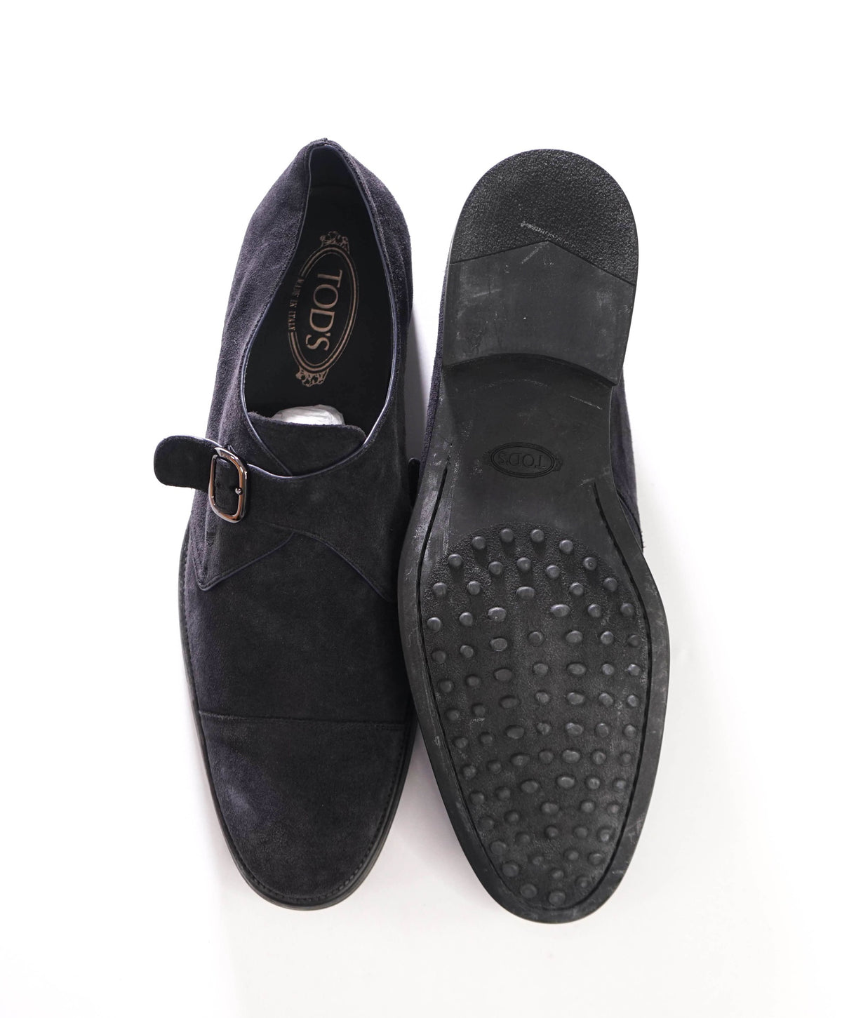 TOD'S - Navy Blue Suede Single Monk - US 13 (12UK)