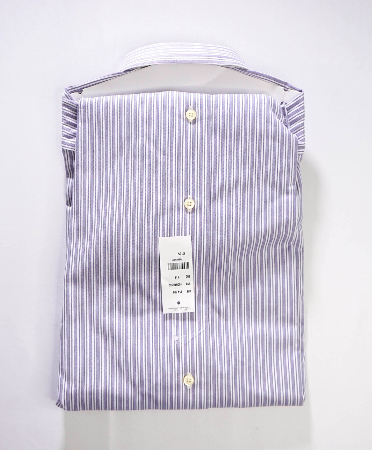 $128 BROOKS BROTHERS - Purple Stripe Non-Iron "REGENT" Shirt - 17 - 35