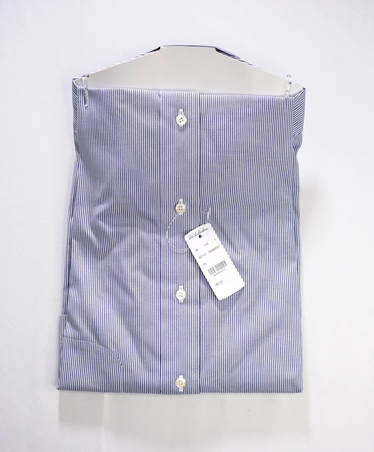 $128 BROOKS BROTHERS - Blue Stripe Non-Iron "REGENT" Shirt - 14.5 - 33