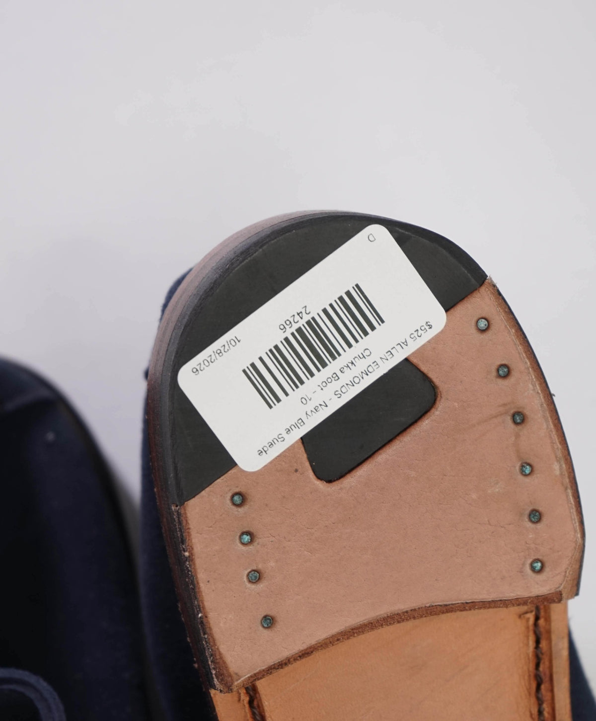 $525 ALLEN EDMONDS - Navy Deconstructed Suede Chukka Boot - 10