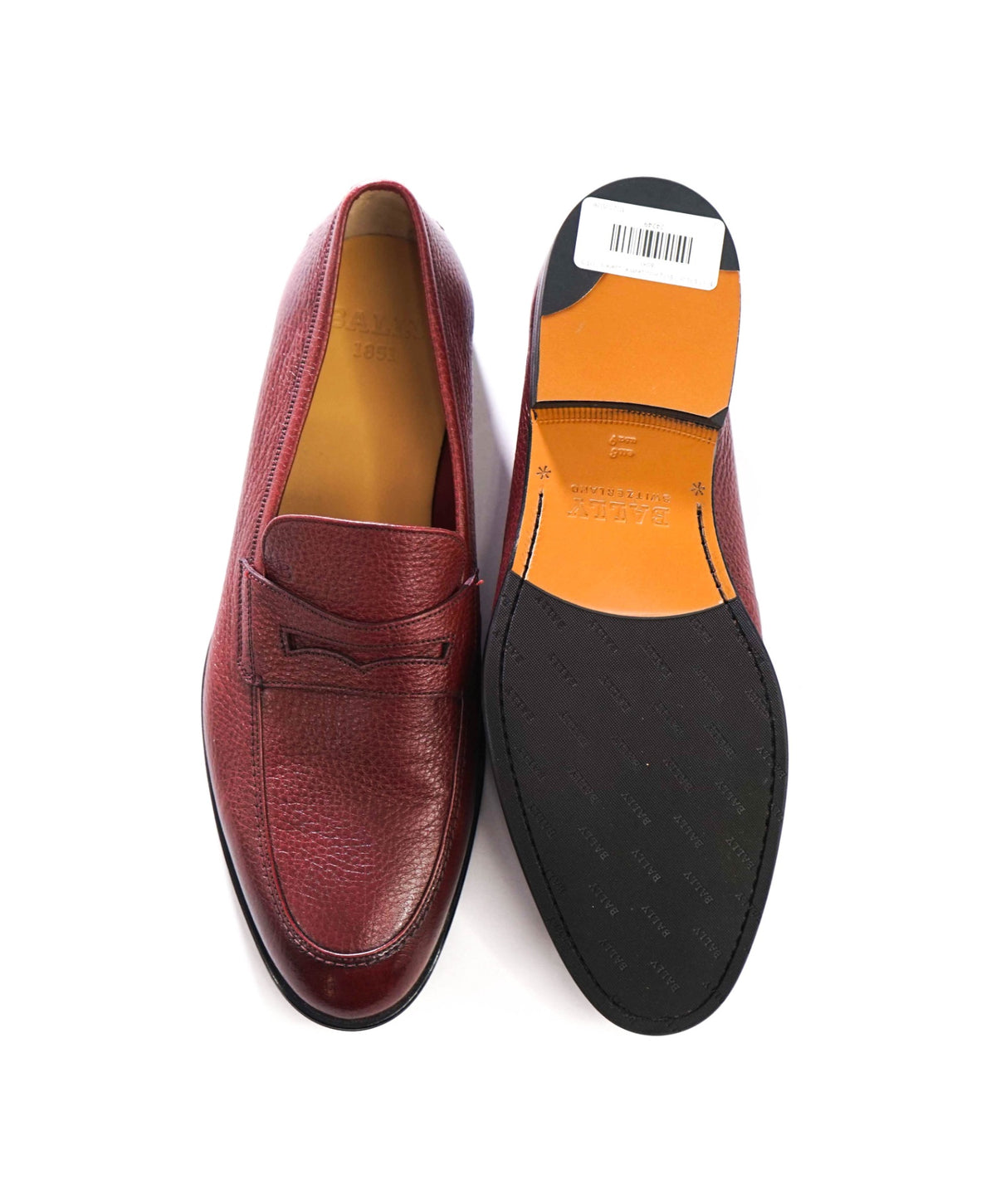 $750 BALLY - Oxblood Leather Penny Loafers - US 9 (8UK)