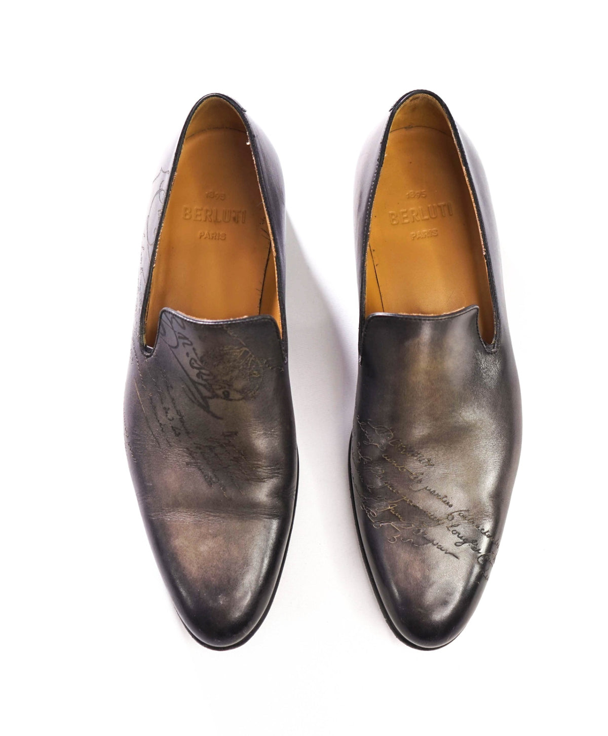$2,690 BERLUTI - Marble Patina SCRITTO Leather Loafers - 9US (8UK)