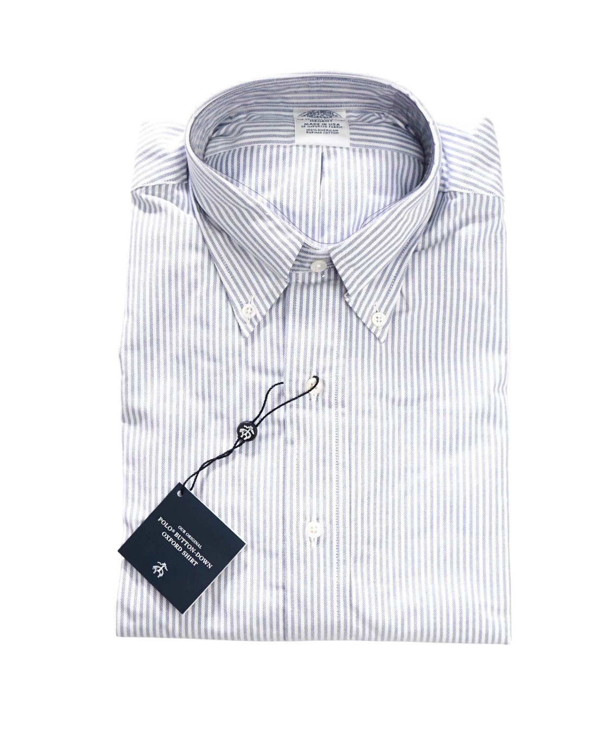 $198 BROOKS BROTHERS - Blue Stripe MADE IN USA "REGENT" Shirt - 16.5 - 34