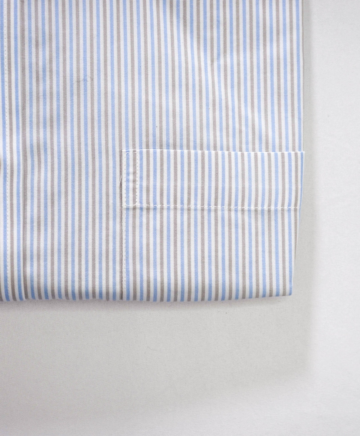 $128 BROOKS BROTHERS - Blue/Gray Stripe Non-Iron "REGENT" Shirt - 17 - 34/35