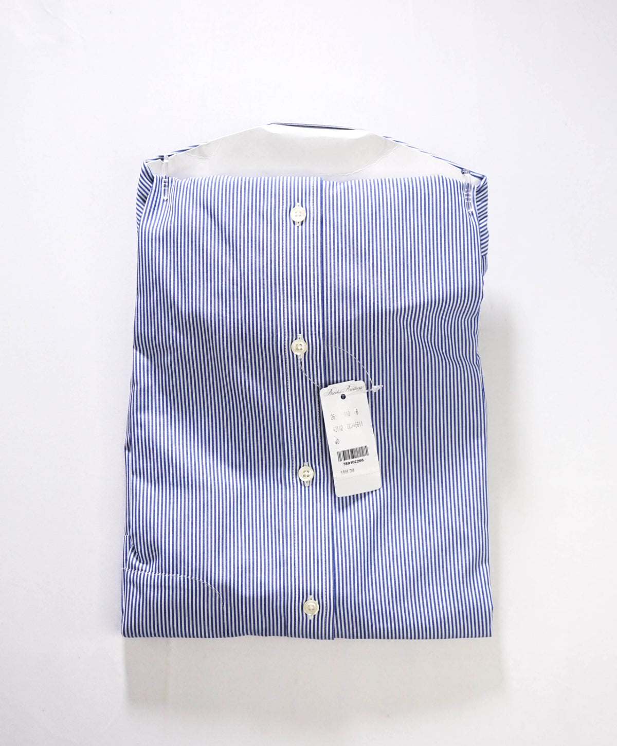 $128 BROOKS BROTHERS - Blue Stripe Non-Iron "MILANO" Shirt - 16.5 - 34