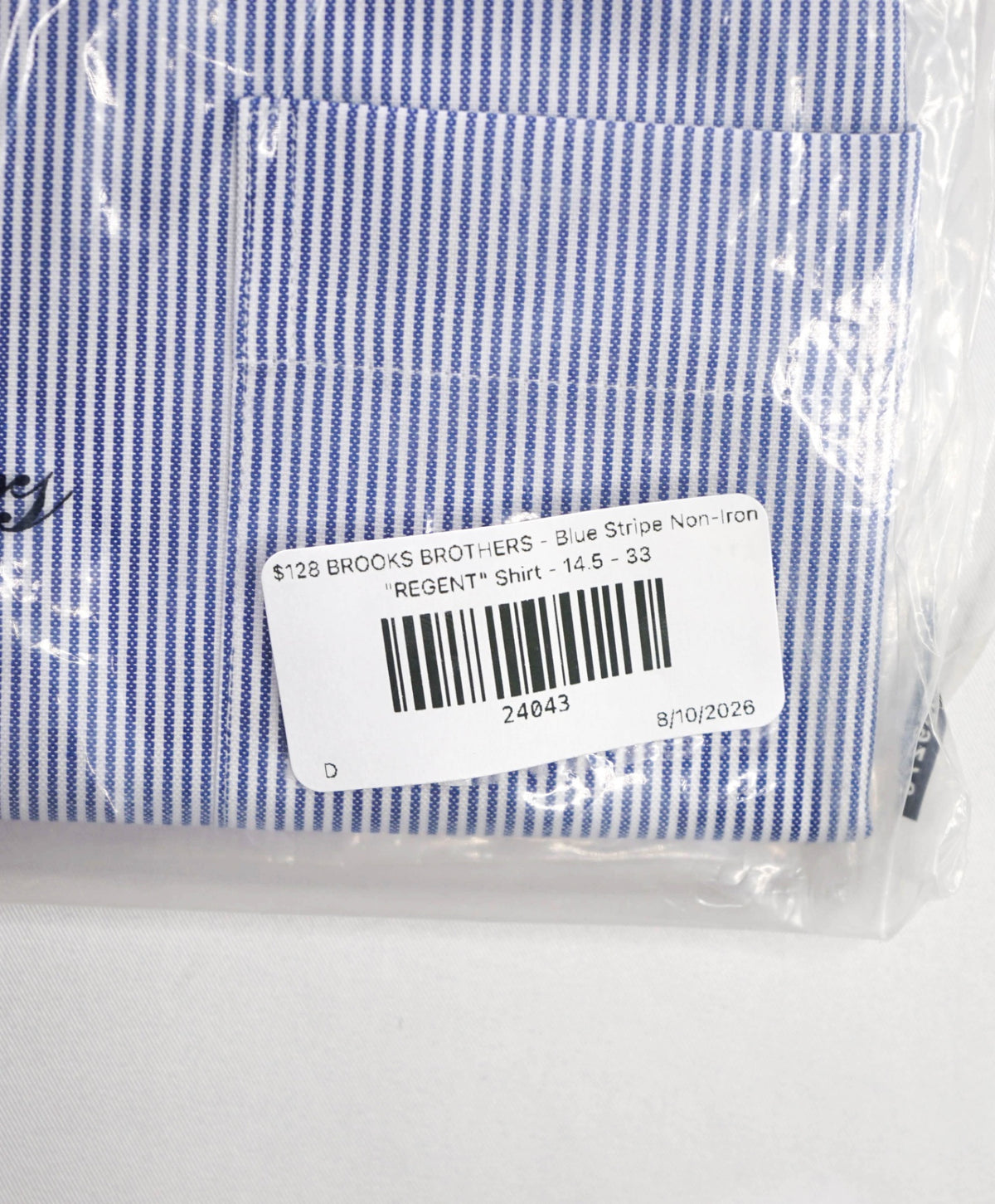 $128 BROOKS BROTHERS - Blue Stripe Non-Iron "REGENT" Shirt - 14.5 - 33