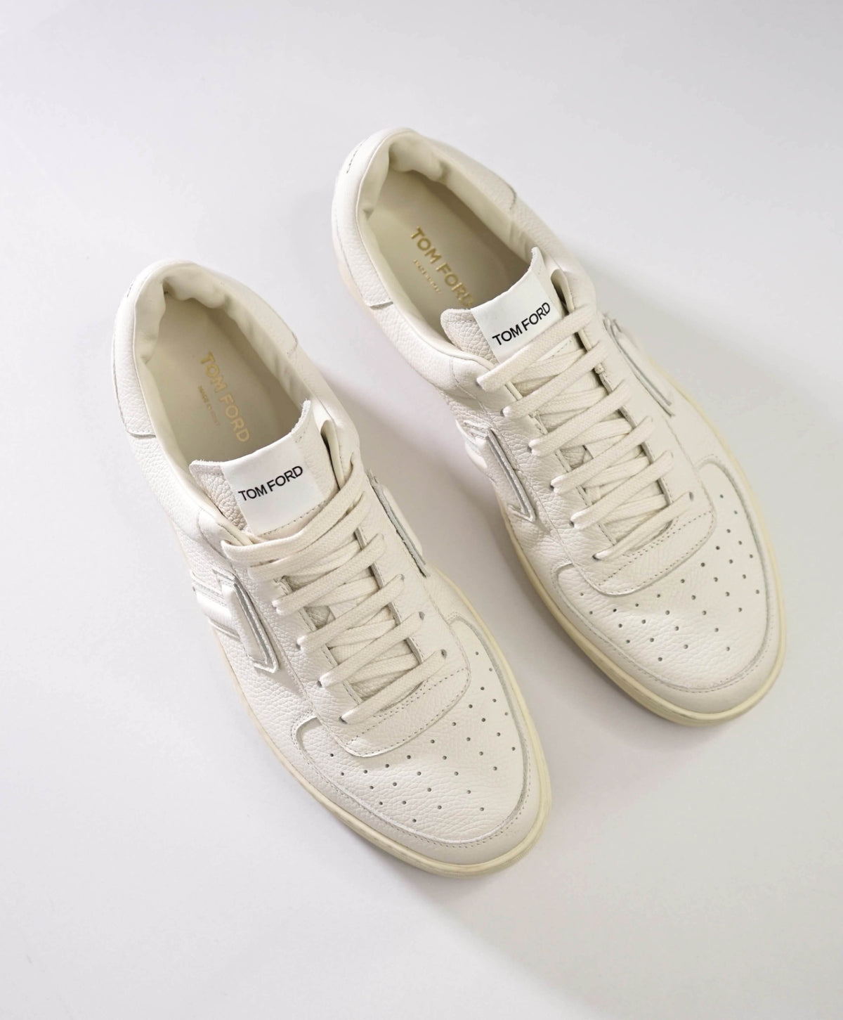 $1,100 TOM FORD - White Leather Sneakers - US 11 (44 EU)