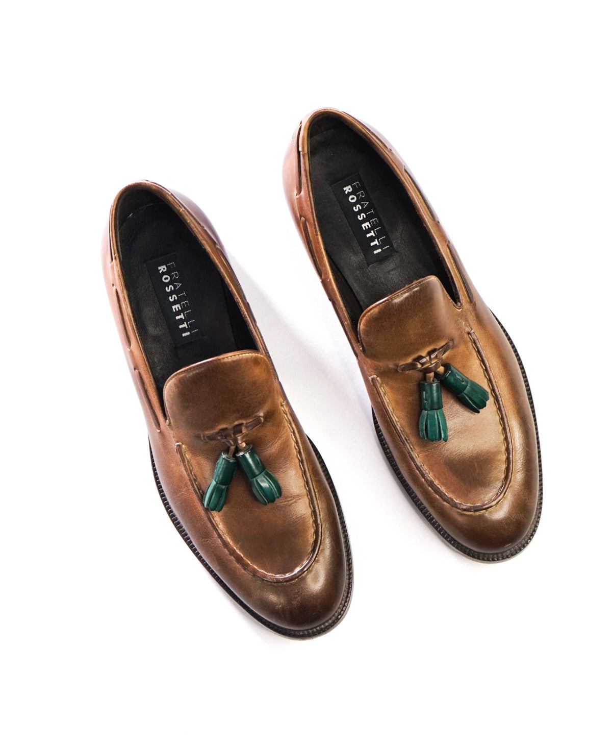 $1,050 FRATELLI ROSSETTI - Brown Leather Tassel Loafers - US 9.5 (8.5UK)