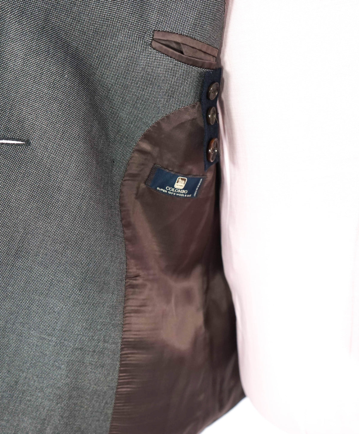 $1,199 SUITSUPPLY - Gray Wool/Silk Double Breasted Suit - 32