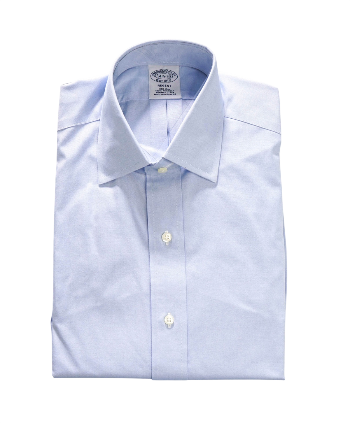 $128 BROOKS BROTHERS - Blue Non-Iron "REGENT" Shirt - 14.5 - 33