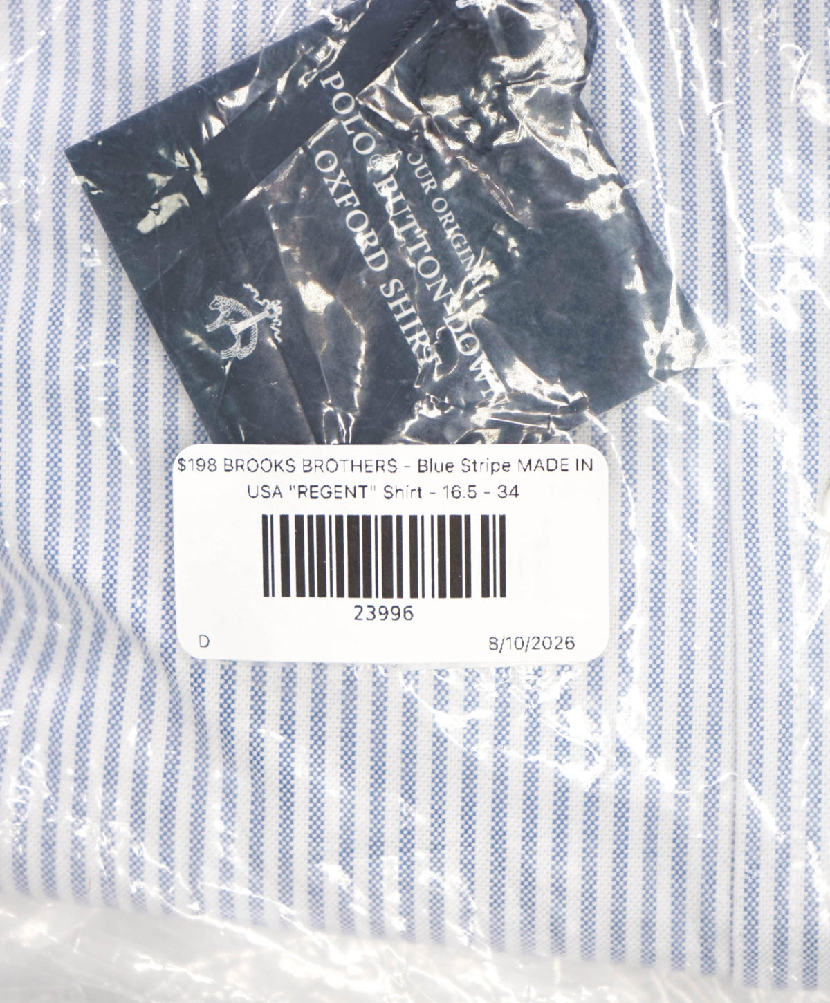 $198 BROOKS BROTHERS - Blue Stripe MADE IN USA "REGENT" Shirt - 16.5 - 34