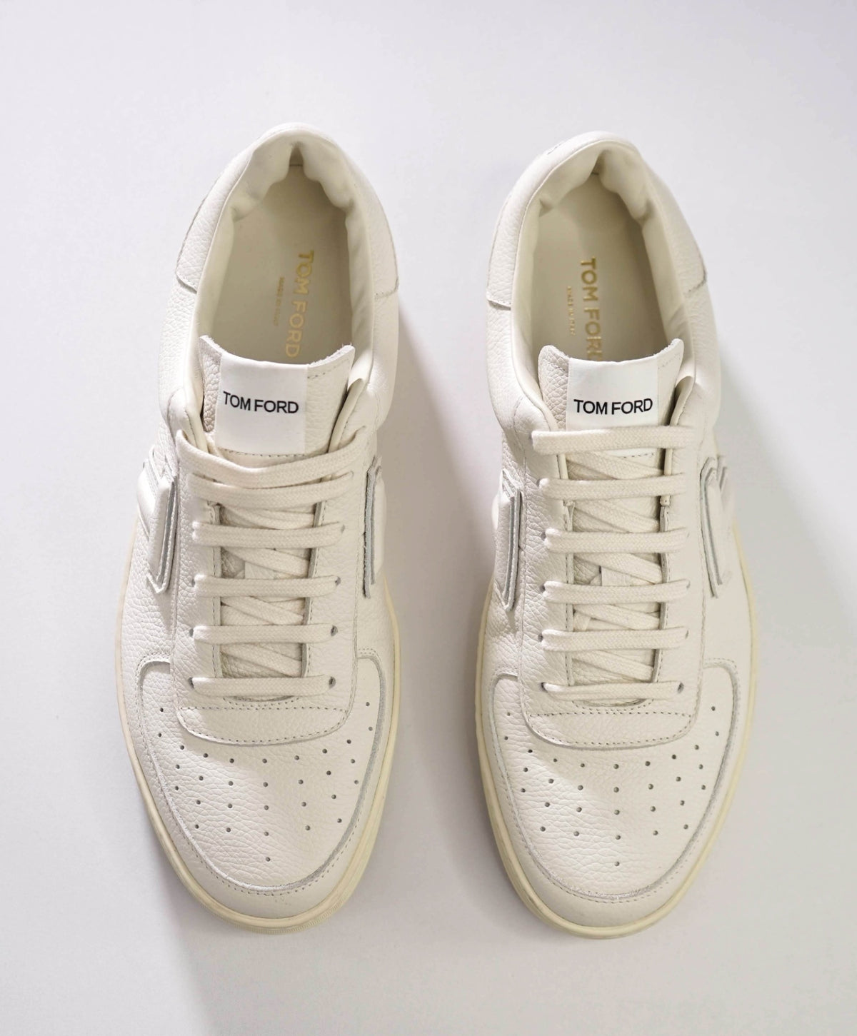 $1,100 TOM FORD - White Leather Sneakers - US 11 (44 EU)