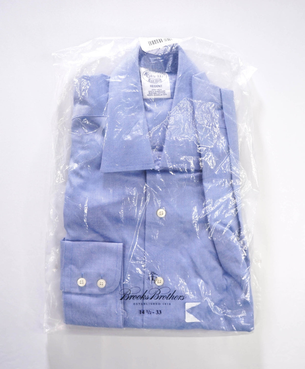 $128 BROOKS BROTHERS - Blue Non-Iron "REGENT" Oxford Shirt - 14.5 - 33