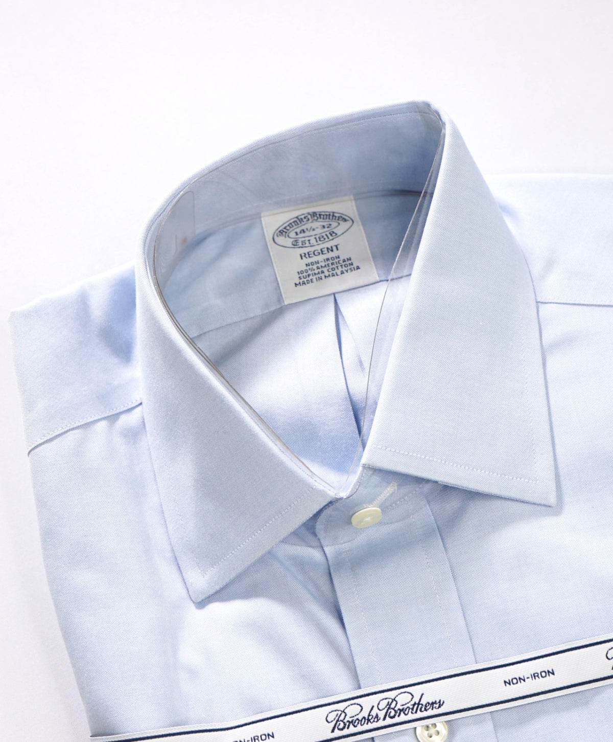 $128 BROOKS BROTHERS - Blue Non-Iron "REGENT" Shirt - 14.5 - 32