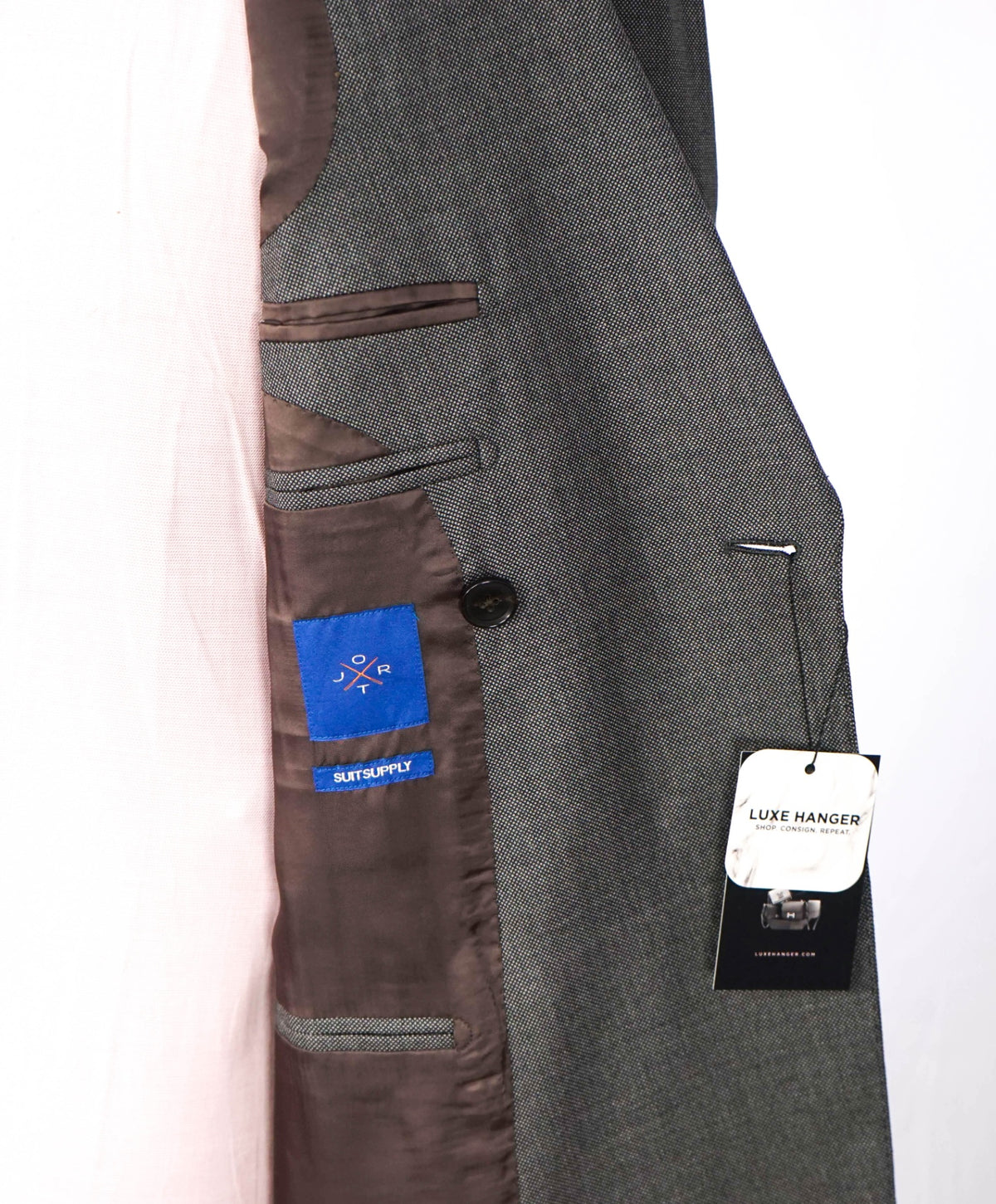 $1,199 SUITSUPPLY - Gray Wool/Silk Double Breasted Suit - 32