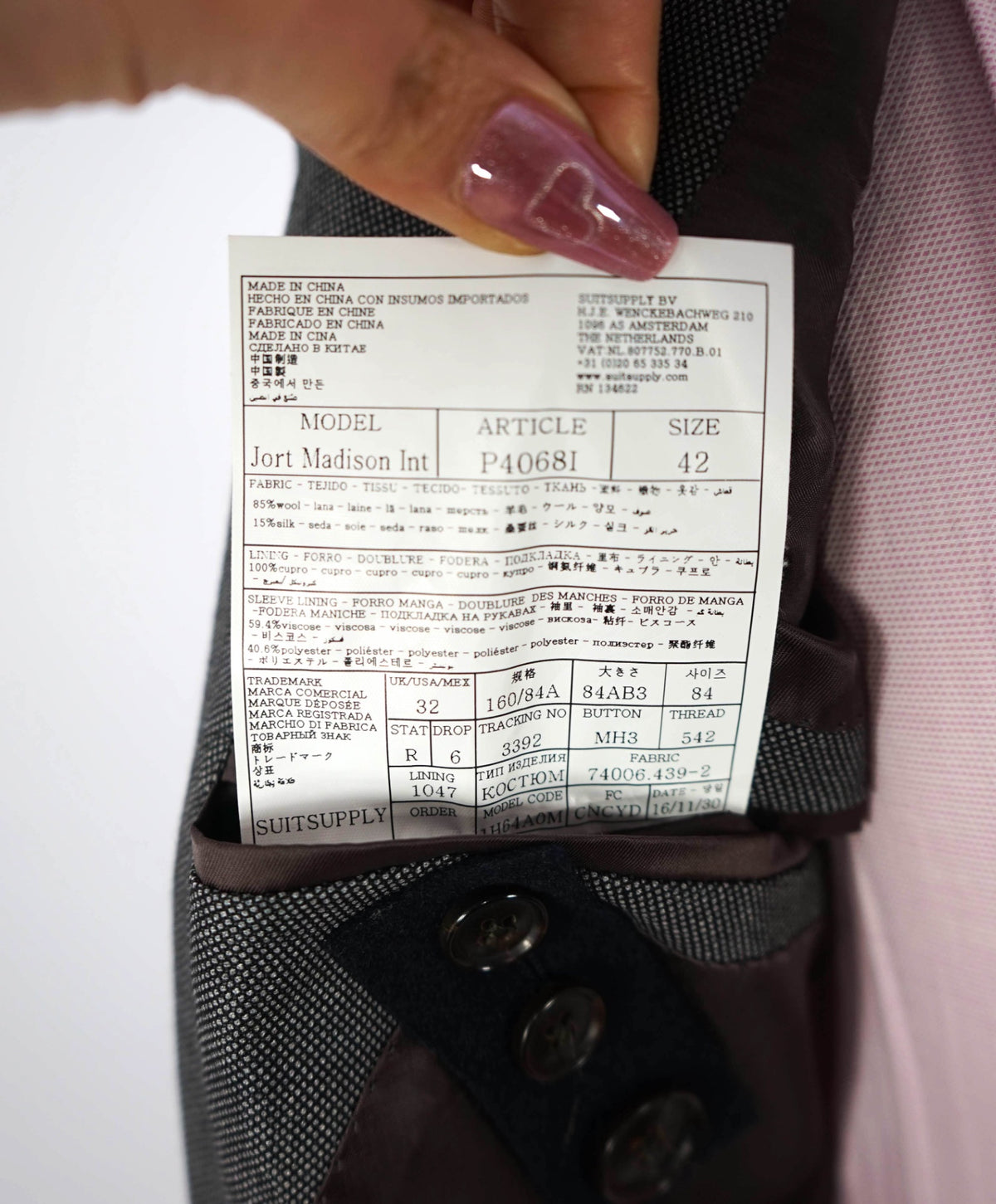 $1,199 SUITSUPPLY - Gray Wool/Silk Double Breasted Suit - 32