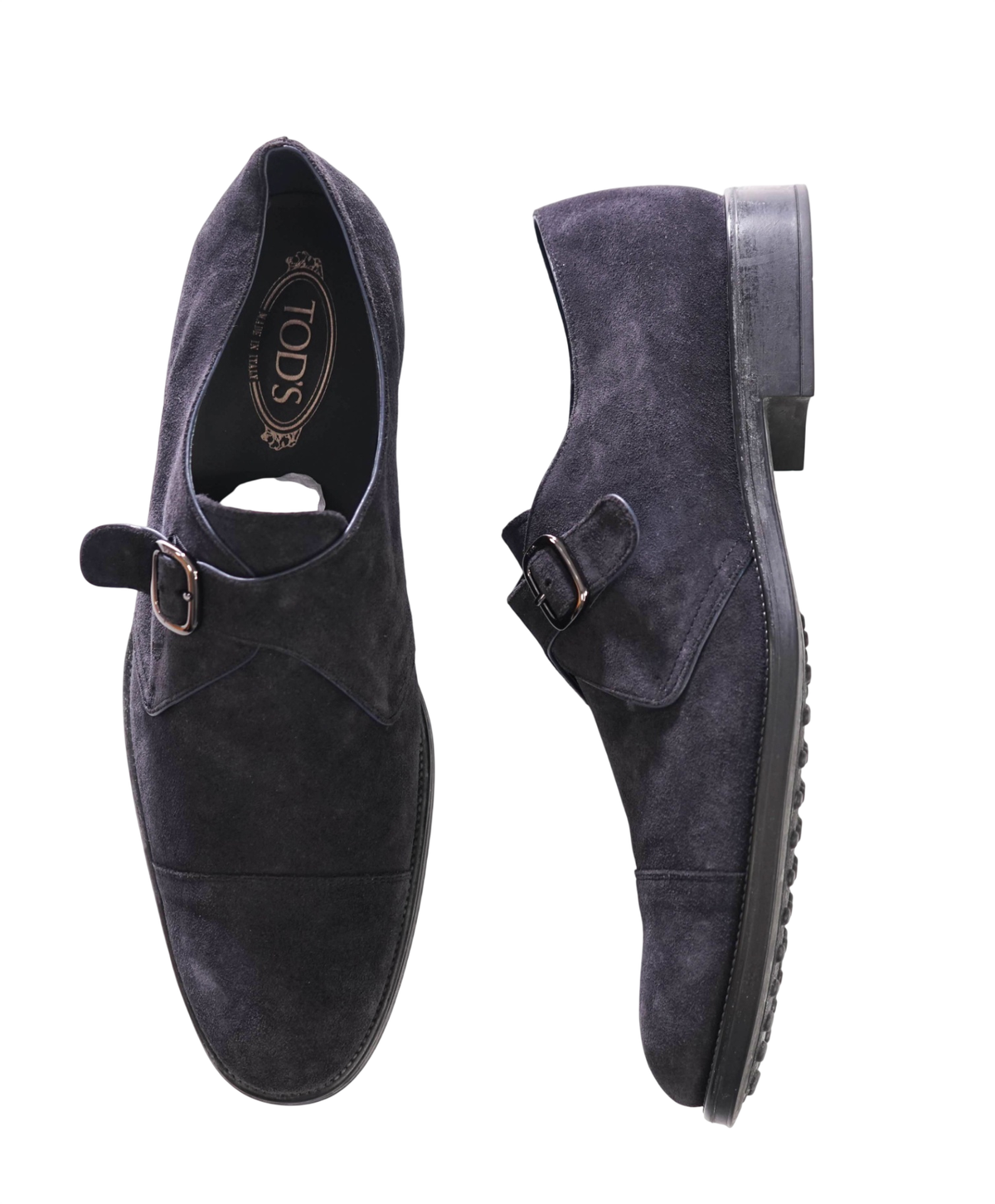 TOD'S - Navy Blue Suede Single Monk - US 13 (12UK)