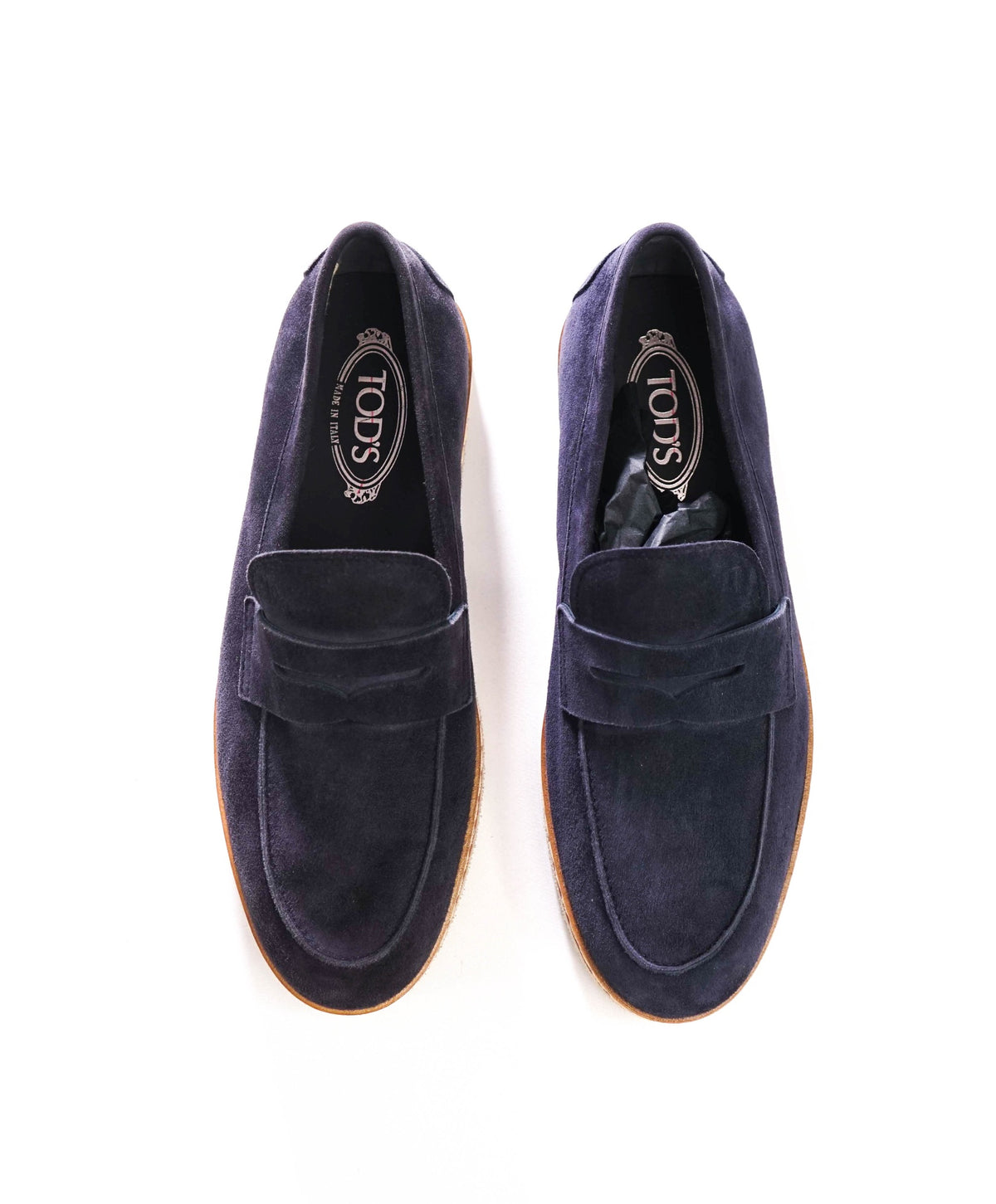 $895 TOD'S - Navy Blue Suede Loafers - US 10 (9UK)