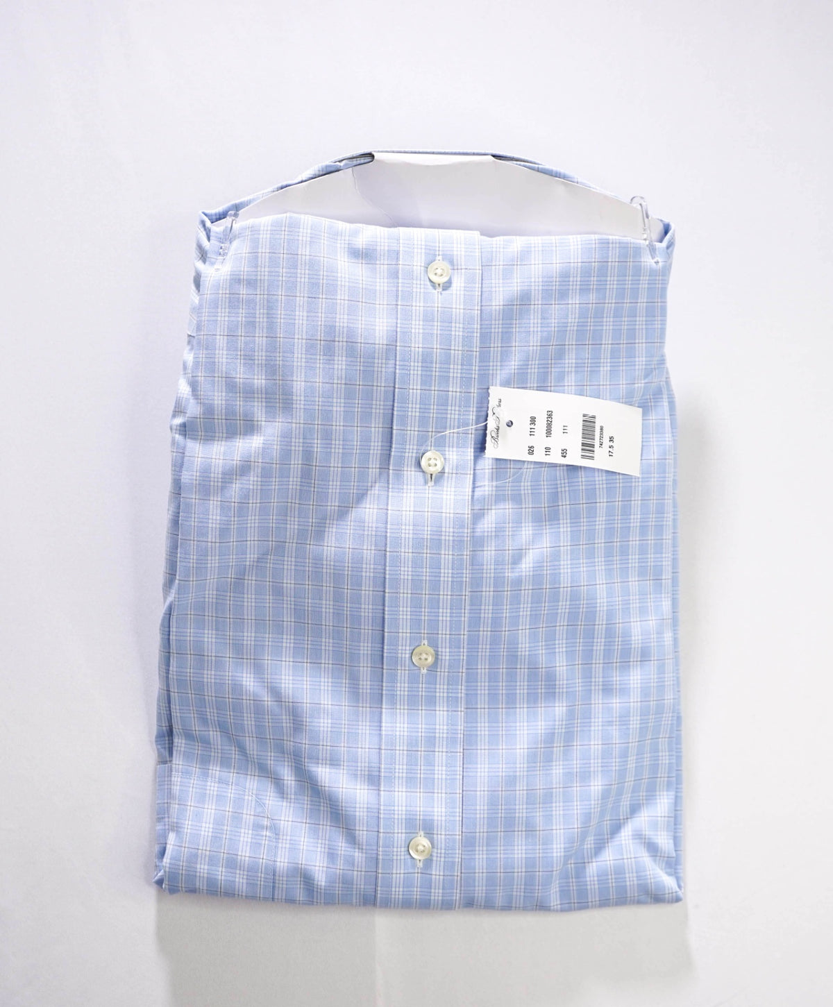$128 BROOKS BROTHERS - Blue Plaid Non-Iron "REGENT" Shirt - 16 - 34
