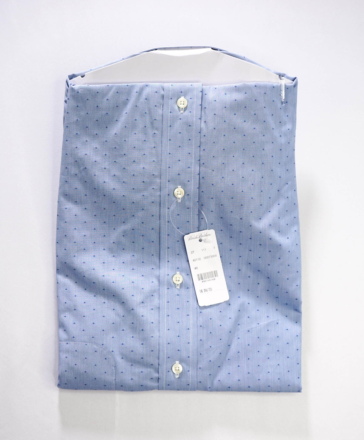 $128 BROOKS BROTHERS - Blue Micro Non-Iron "REGENT" Shirt - 16 - 34/35