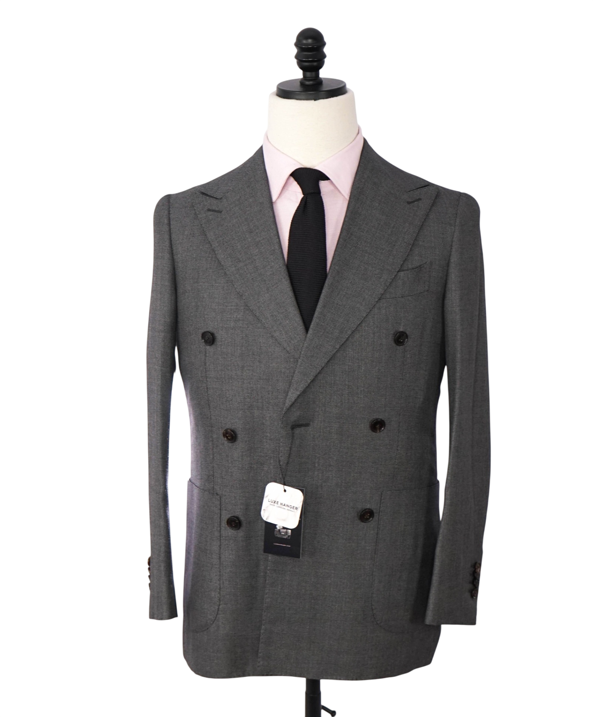 $1,199 SUITSUPPLY - Gray Wool/Silk Double Breasted Suit - 32