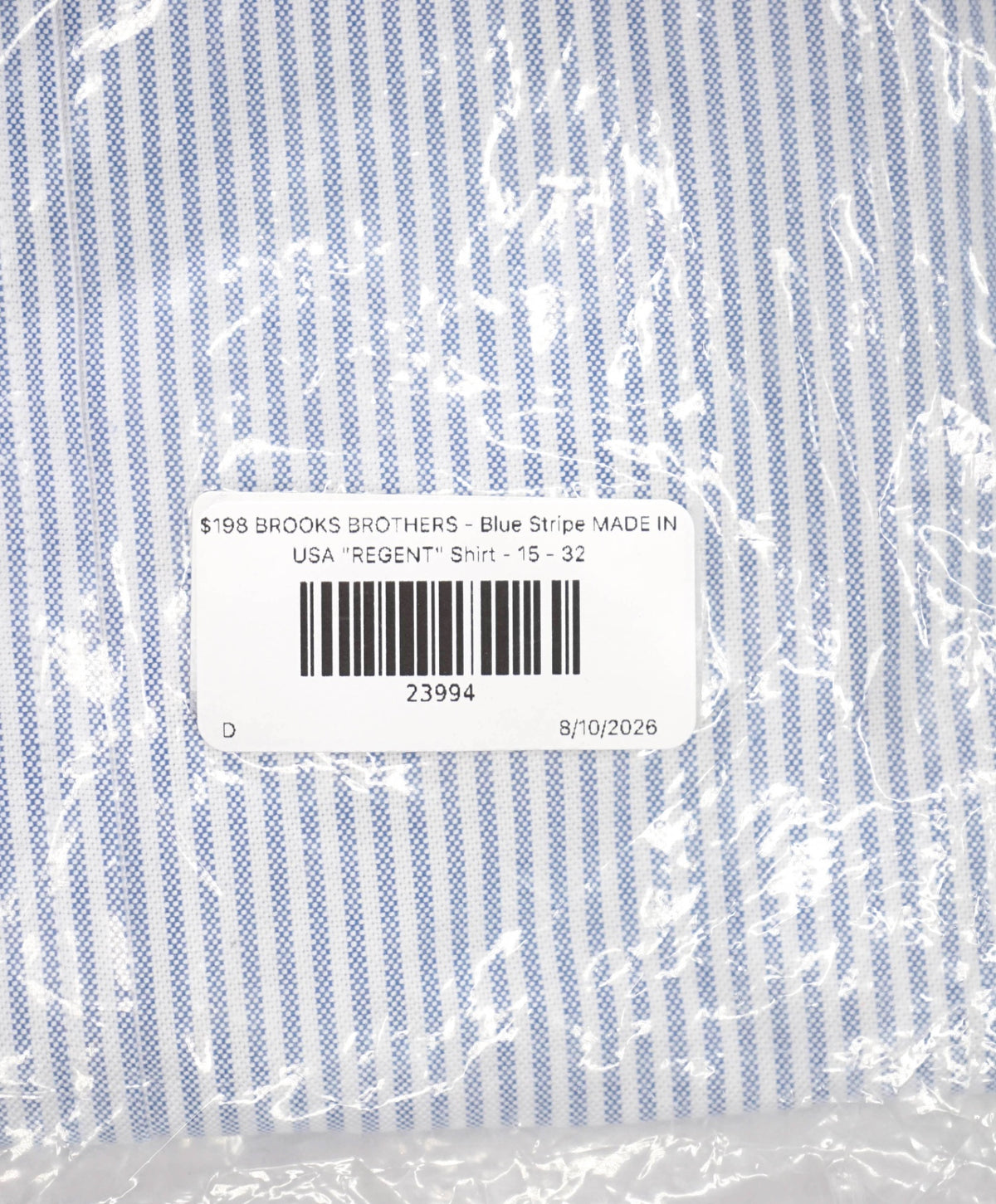 $198 BROOKS BROTHERS - Blue Stripe MADE IN USA "REGENT" Shirt - 15 - 32