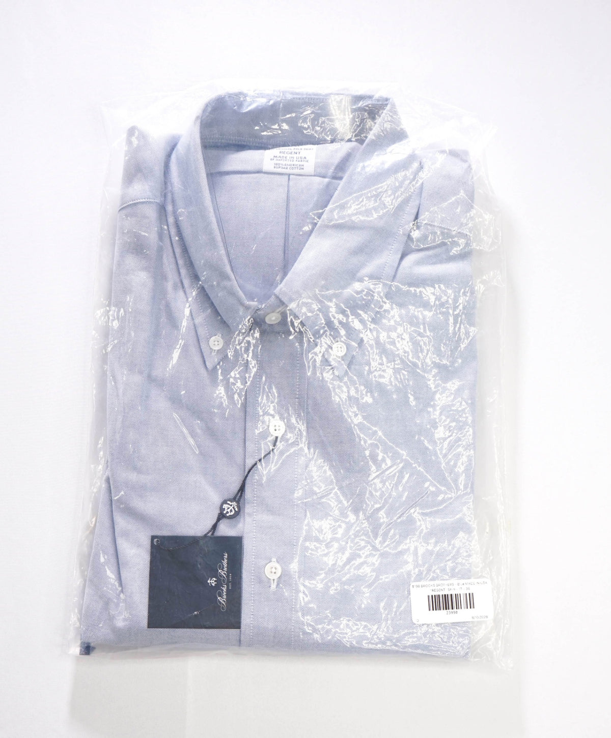 $198 BROOKS BROTHERS - Blue MADE IN USA "REGENT" Shirt - 17 - 36