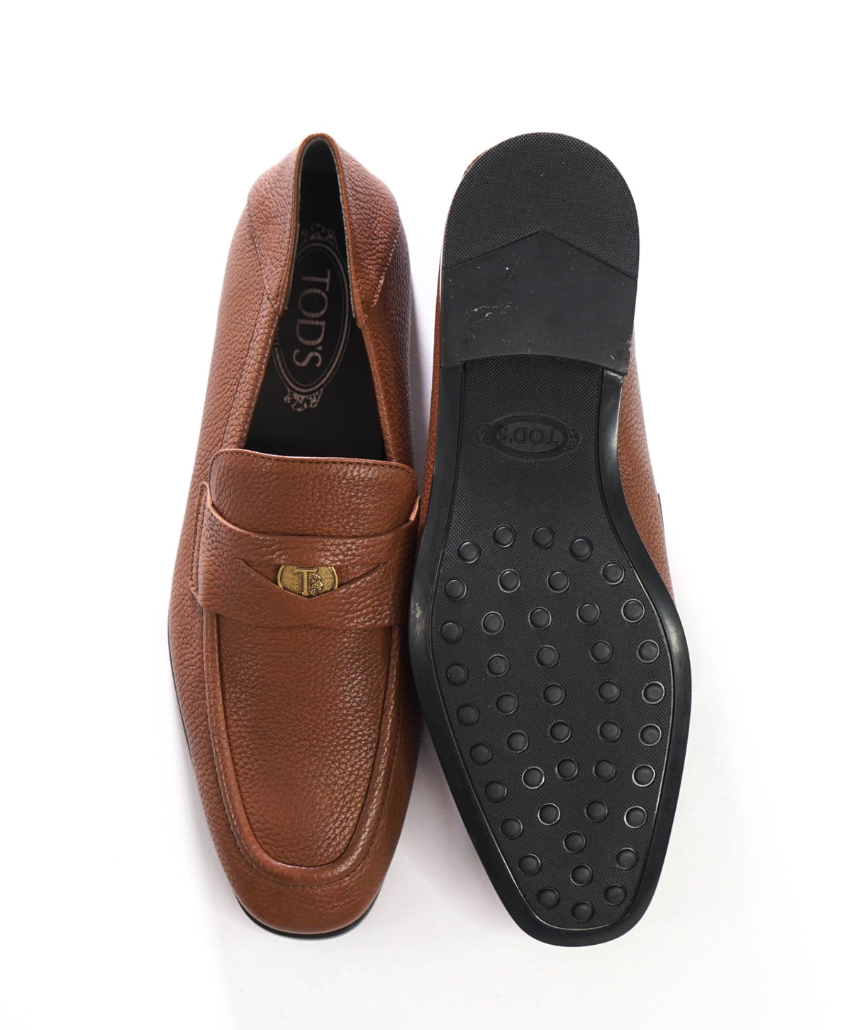 $1,095 TOD's - Brown Pebble Leather Penny Loafers - US 8.5 (7.5UK)