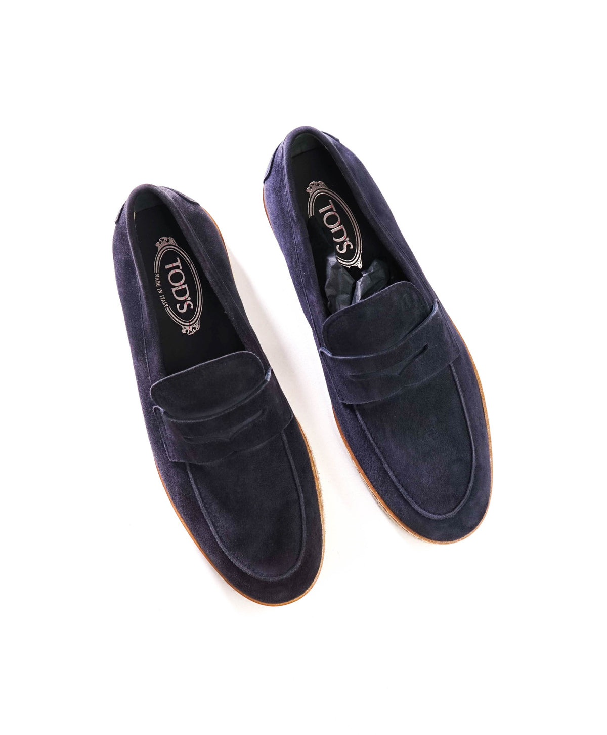 $895 TOD'S - Navy Blue Suede Loafers - US 10 (9UK)