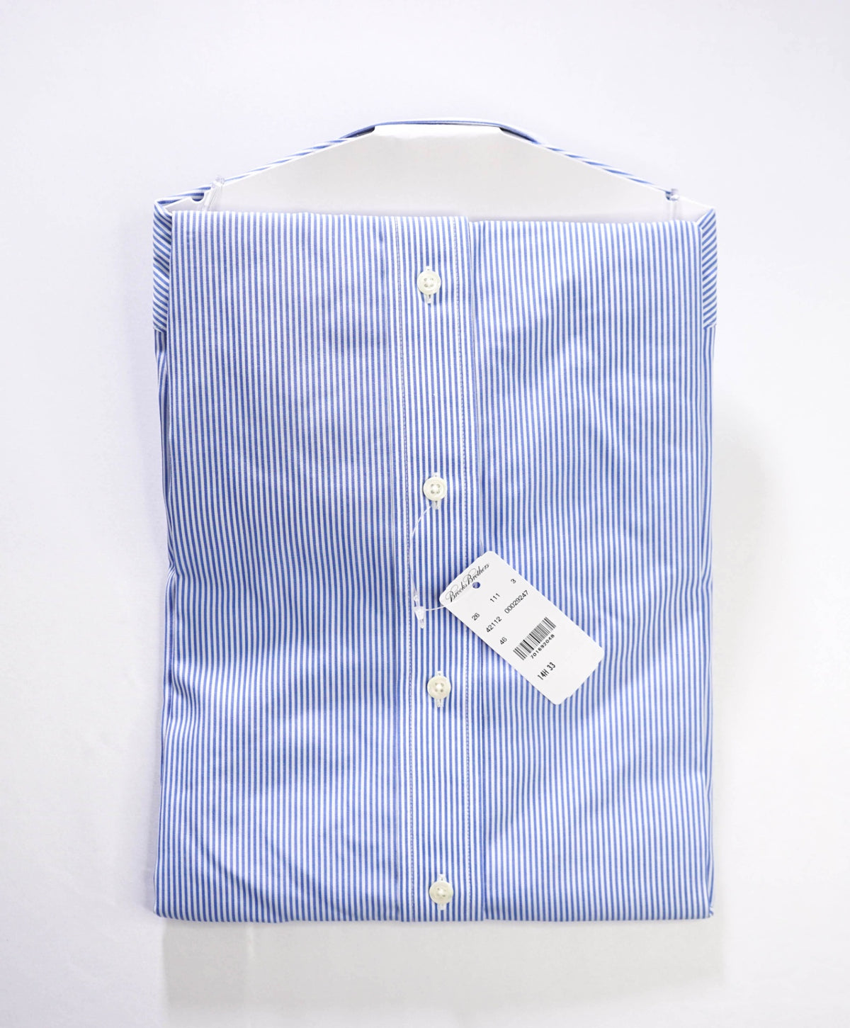 $128 BROOKS BROTHERS - Blue Stripe Non-Iron "REGENT" Shirt - 14.5 - 33
