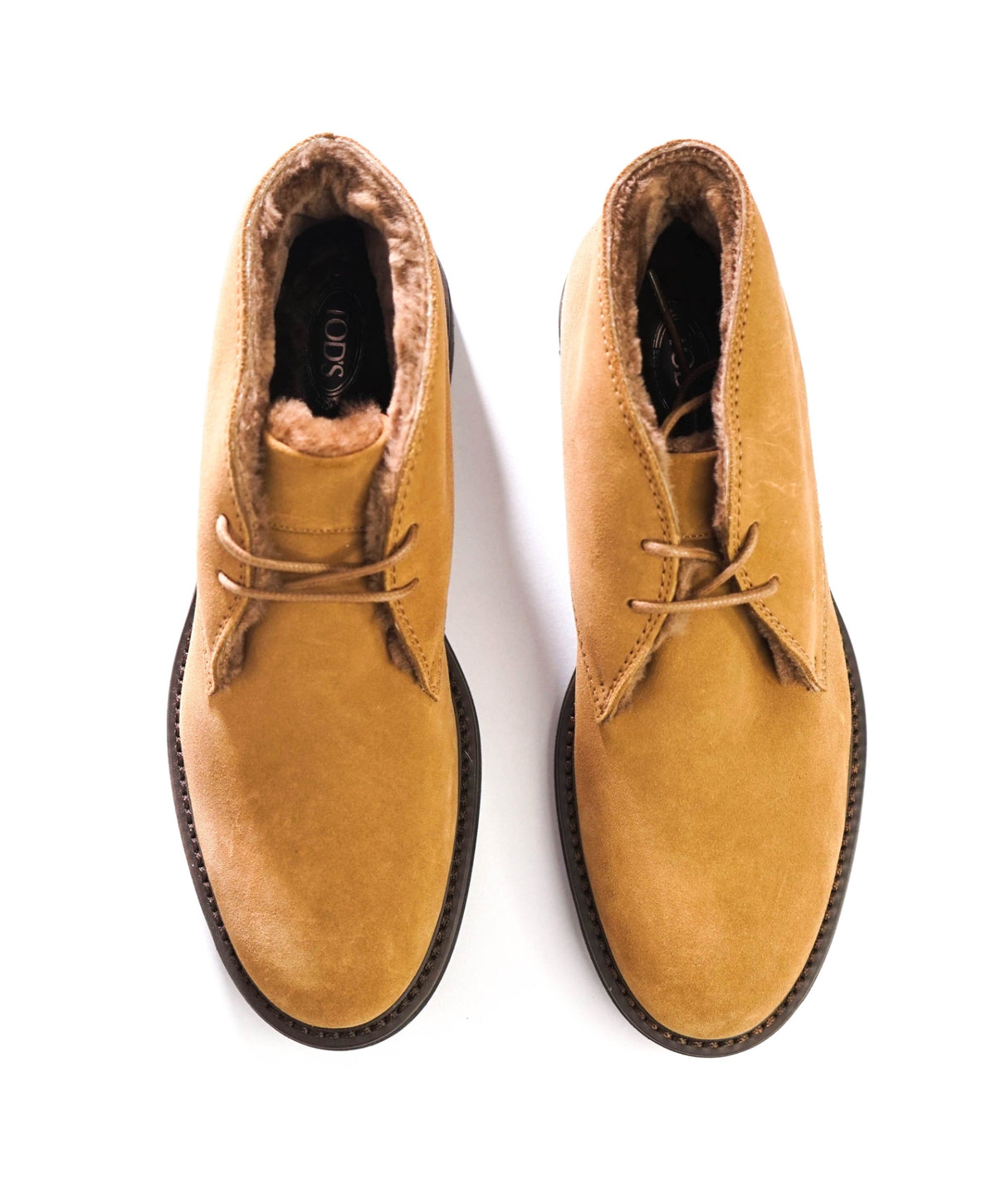 $895 TOD'S - Tan SHEARLING Suede Chukka Boot - US 8.5 (7.5UK)